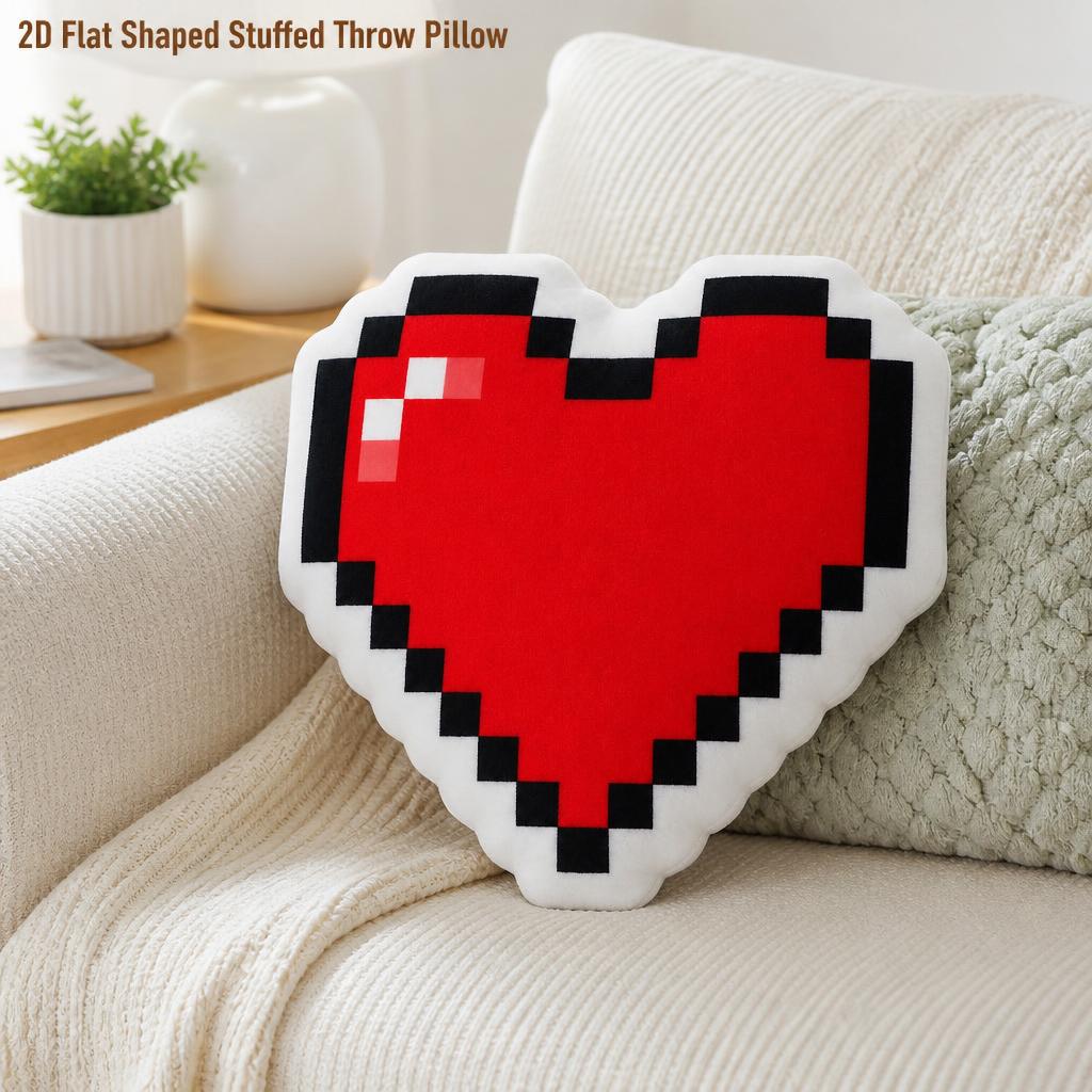 Retro Gaming Life - หมอนอิงรูปหัวใจ Pixel Heart Gaming Life Love