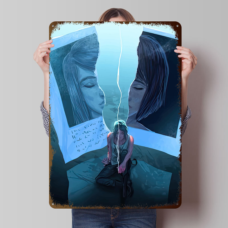 Retro Gaming Life - ป้ายโลหะวินเทจแบบกำหนดเองลาย Life Is Strange สำหรับตกแต่งห้องเกมมิ่ง ของตกแต่งบ้านแสนอบอุ่น