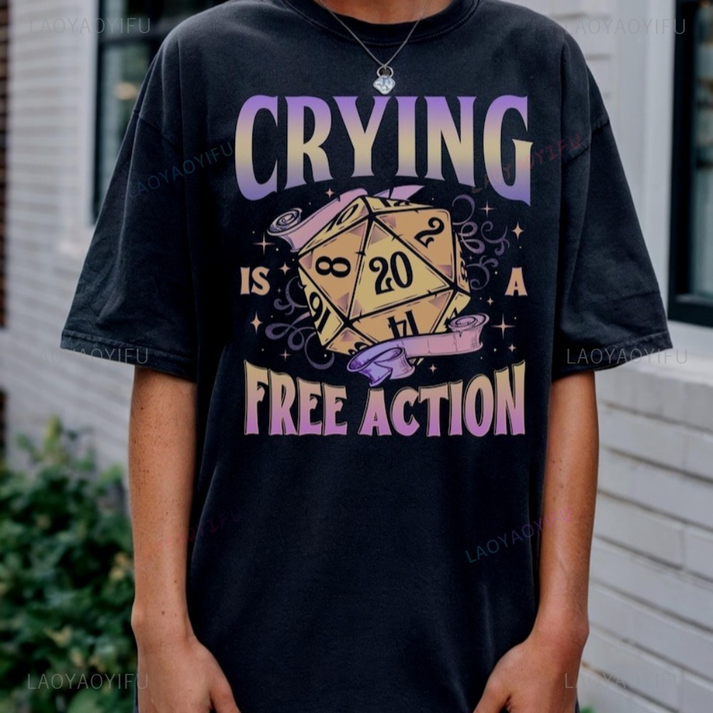 เสื้อยืดตลกๆ ลาย DnD Crying Is - Retro Gaming Unit บทวิจารณ์และราคา