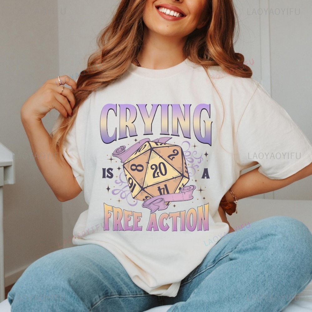 เสื้อยืดตลกๆ ลาย DnD Crying Is - Retro Gaming Unit บทวิจารณ์และราคา