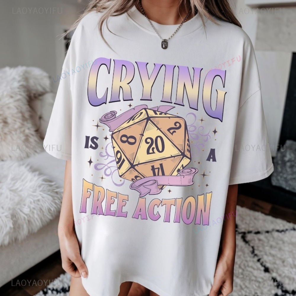 เสื้อยืดตลกๆ ลาย DnD Crying Is - Retro Gaming Unit บทวิจารณ์และราคา