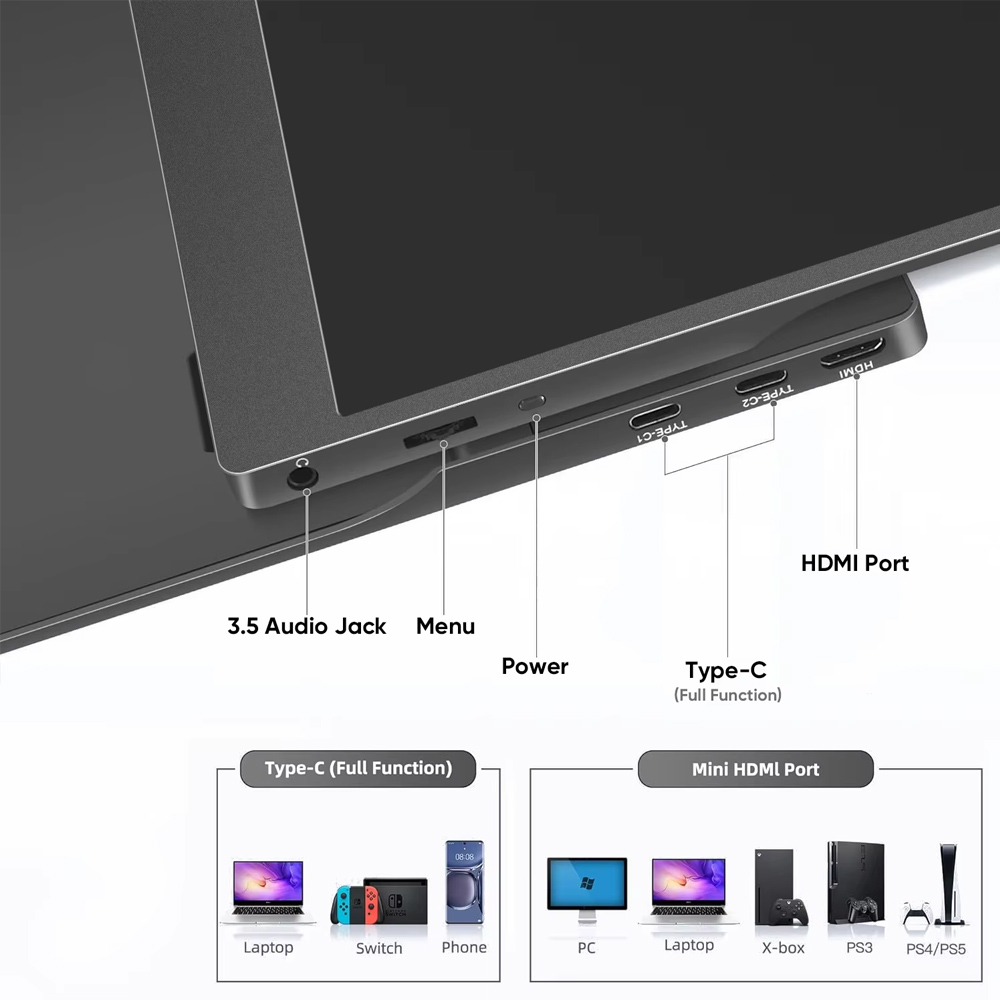 จอภาพพกพาขนาด 13.3 นิ้ว 60Hz H - Retro Gaming Monitor บทวิจารณ์และราคา