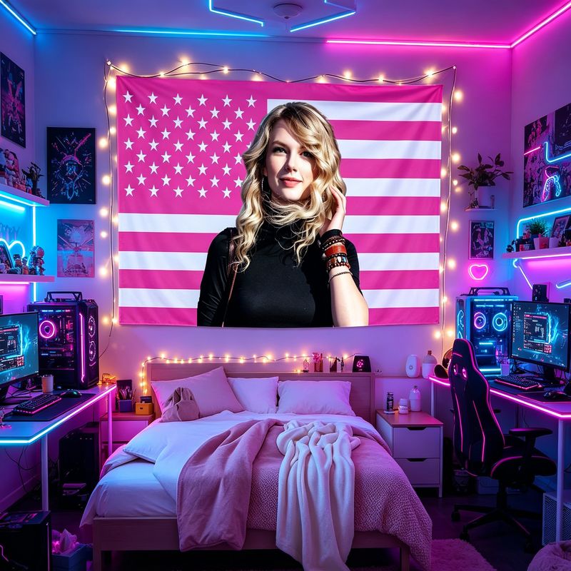 VIKAMA ผ้าแขวนผนังลายธงชาติอเม - Retro Gaming Room บทวิจารณ์และราคา
